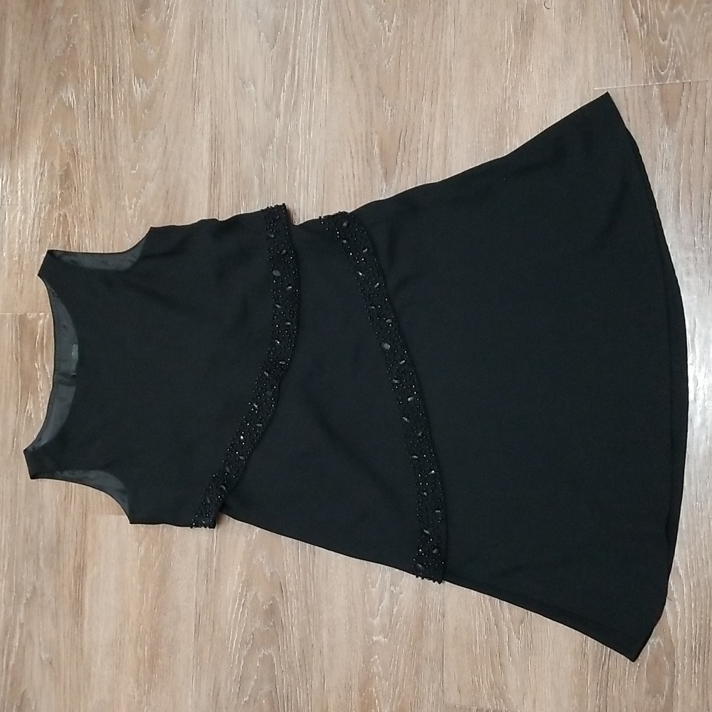 (6) S.L. Fashions Beaded Layered Midi Dress Classy Date Night Evening Party